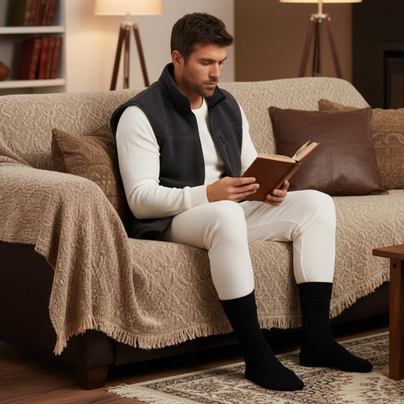 At The Buzzer Thermal Underwear Set for Men 95962-Ecru-M - Image 3