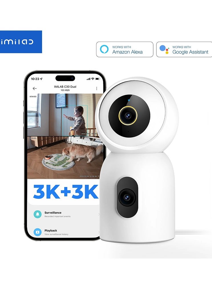 Imilab Smart Security Camera Dual Indoor Plug-in Wi-Fi 3K+3K C30-Dual - White - Image 2