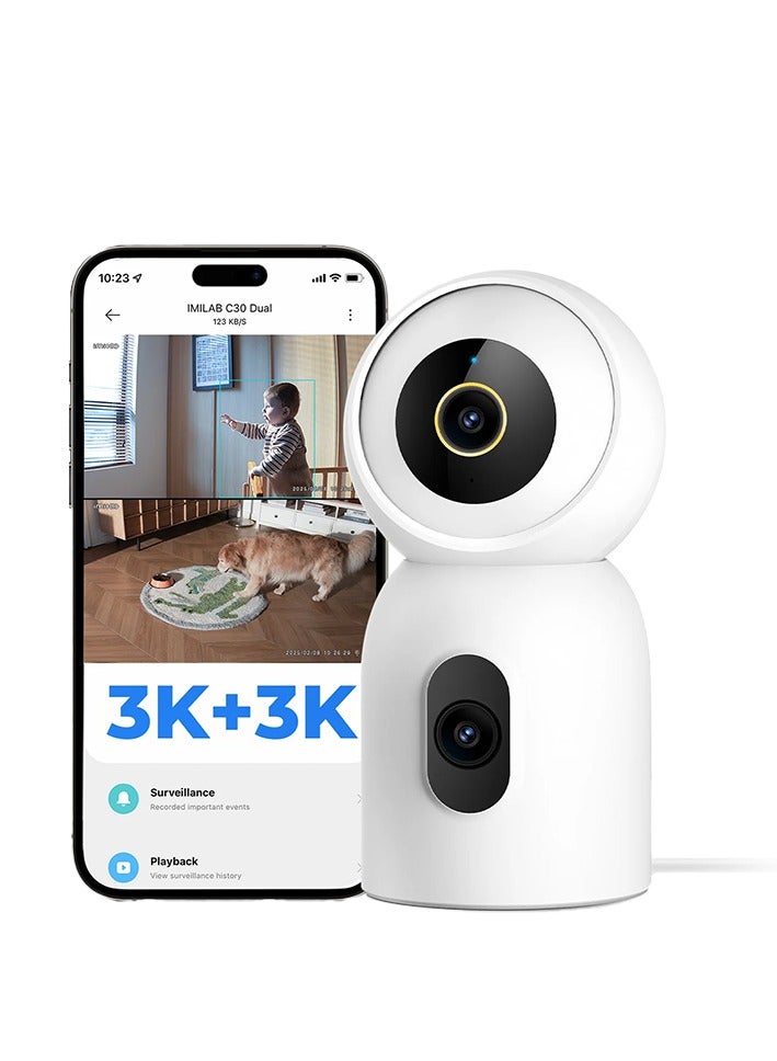Imilab Smart Security Camera Dual Indoor Plug-in Wi-Fi 3K+3K C30-Dual - White - Image 1