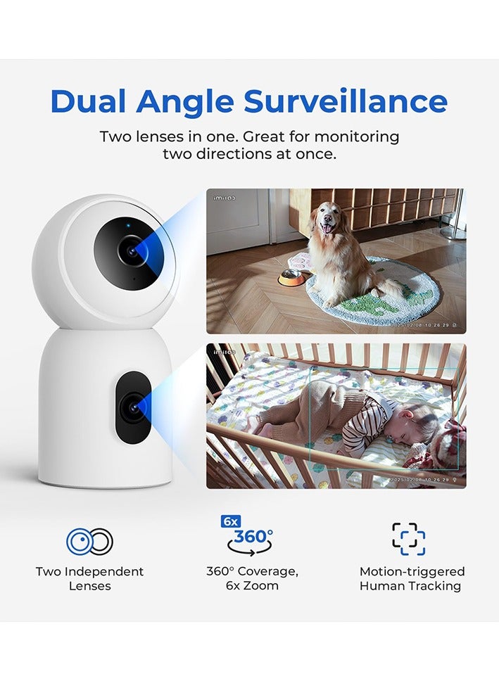 Imilab Smart Security Camera Dual Indoor Plug-in Wi-Fi 3K+3K C30-Dual - White - Image 3