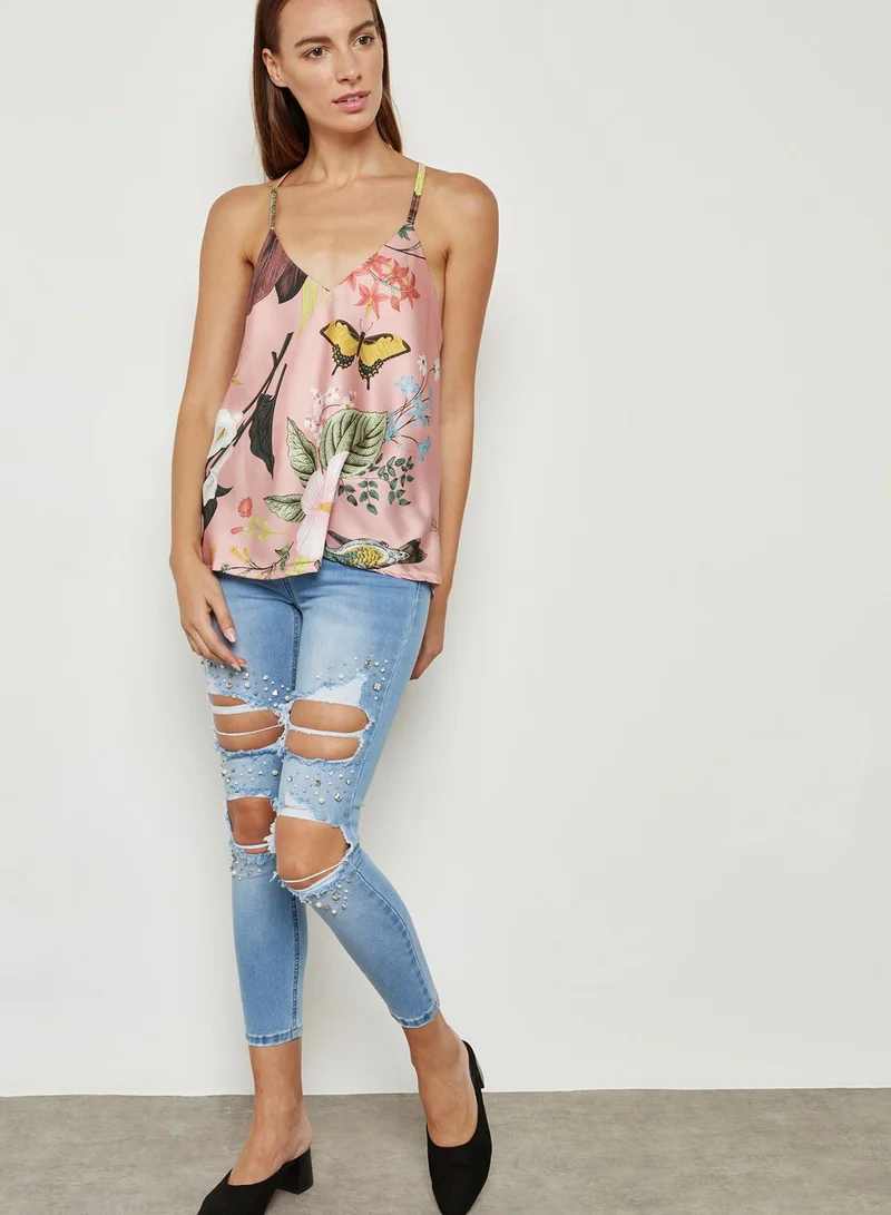 Ginger Pearl Ripped Skinny Jeans