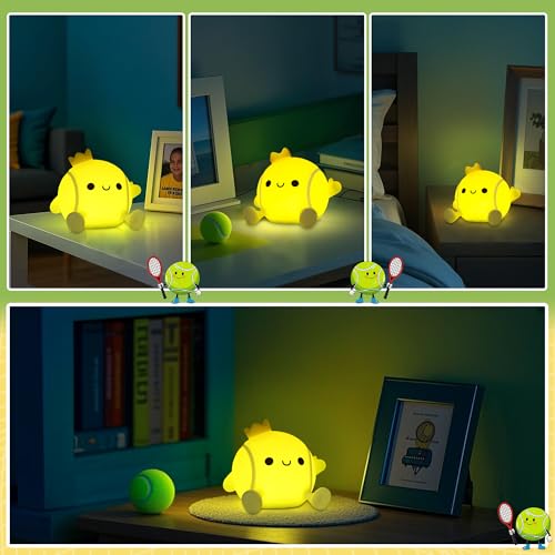 OkiyiD Tennis Gifts, Tennis Ball Night Light for Boys-Rechargeable Squishy Silicone Lamp,Cute Tennis Ball lamp for Tennis Sports Lovers Boys Girls Birthday Gifts - Image 3