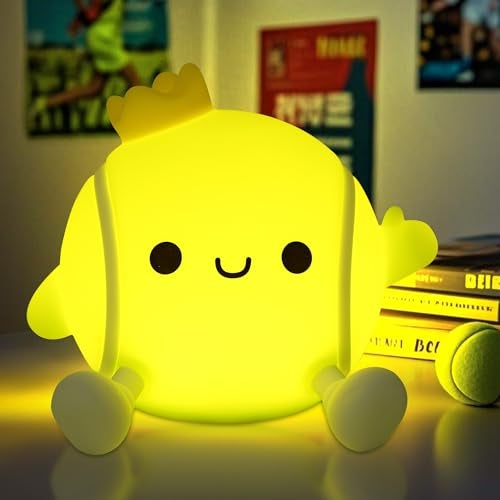 OkiyiD Tennis Gifts, Tennis Ball Night Light for Boys-Rechargeable Squishy Silicone Lamp,Cute Tennis Ball lamp for Tennis Sports Lovers Boys Girls Birthday Gifts - Image 1