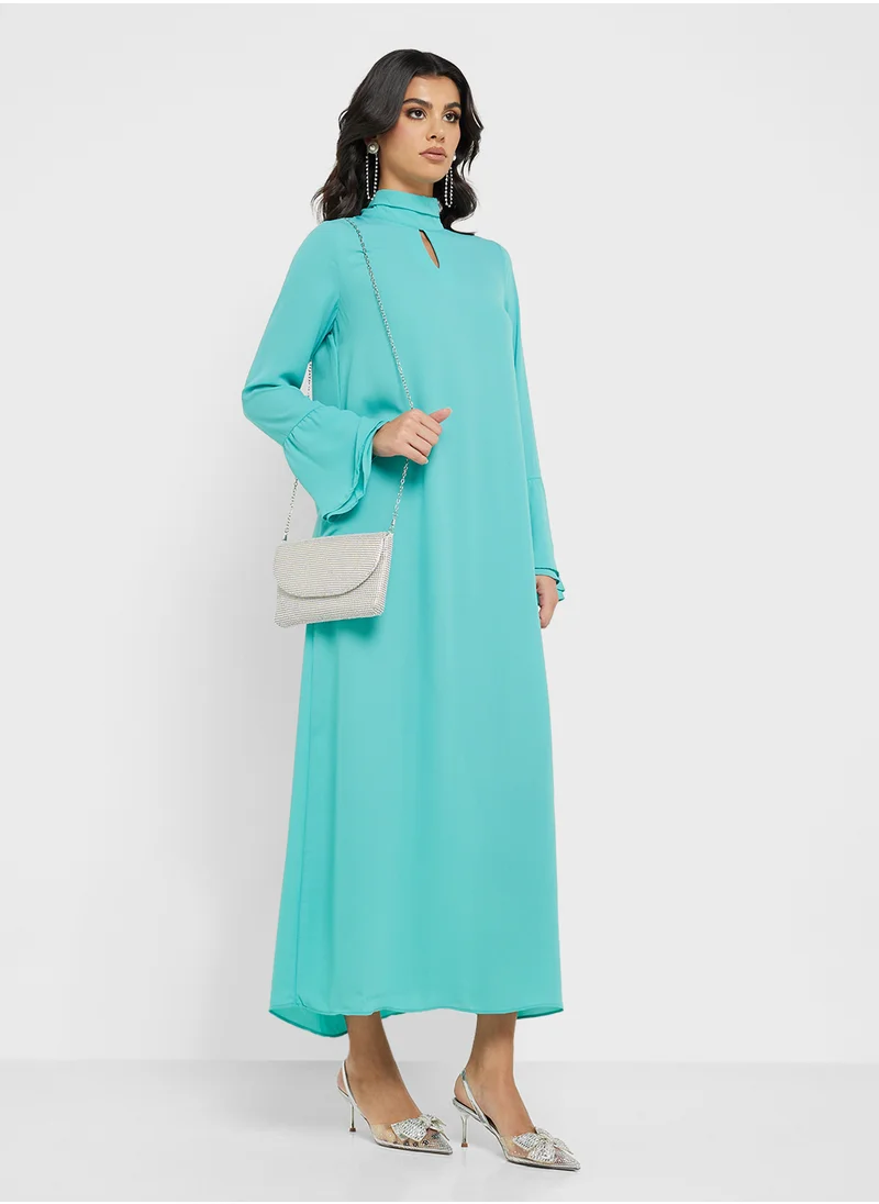 VERO MODA Vmnadia High Neck Flared Sleeve Maxi Dress