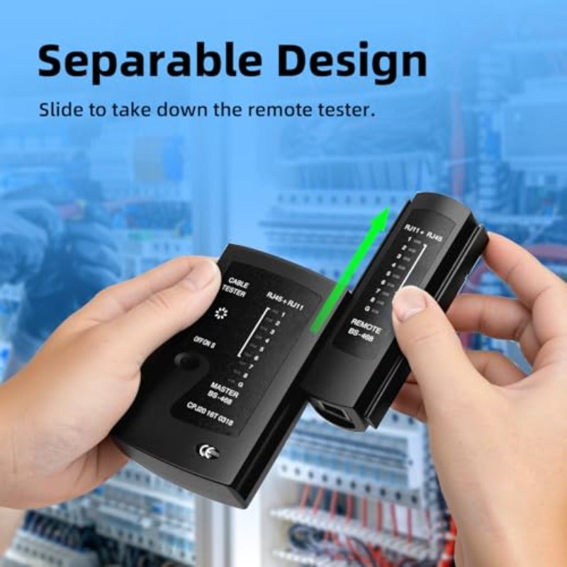 اختبار كابل الشبكة للايثرنت RJ45 RJ11 RJ12 شبكة محمولة مع مؤشرات LED ذكية كاشف كابل محمي لأطوال Cat5 و Cat6 و Cat7 - Image 5