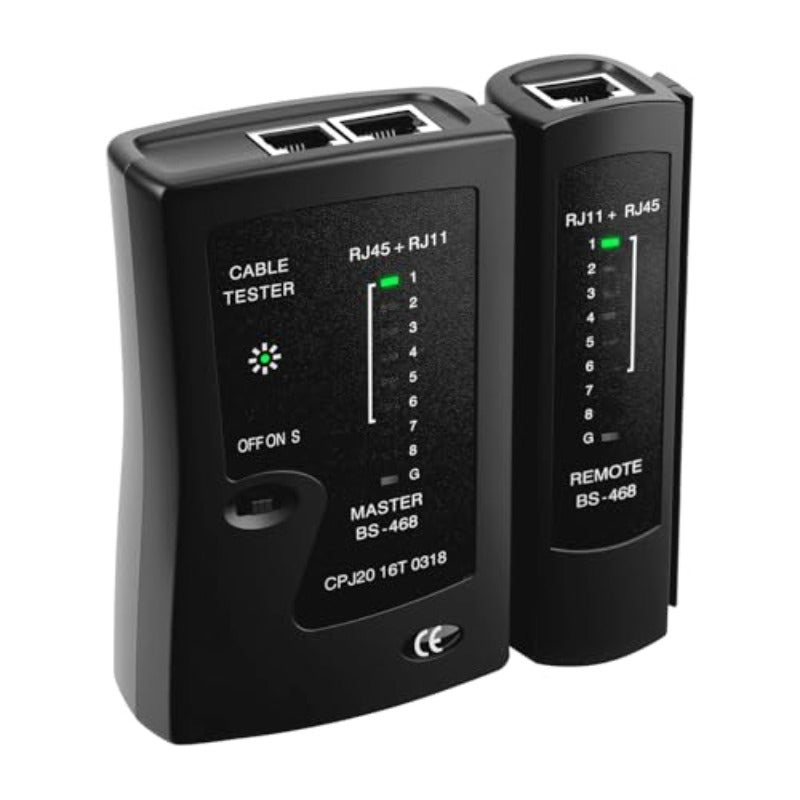اختبار كابل الشبكة للايثرنت RJ45 RJ11 RJ12 شبكة محمولة مع مؤشرات LED ذكية كاشف كابل محمي لأطوال Cat5 و Cat6 و Cat7 - Image 1