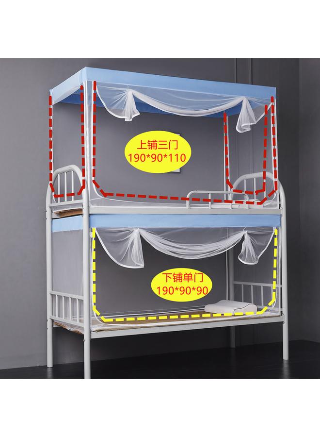 Bluejw Three-door Student Dormitory Mosquito Net Upper And Lower Bunk Universal Dormitory 0.9 Meters Single Bed With Bracket Iron Frame Bed Mosquito Net - Image 3