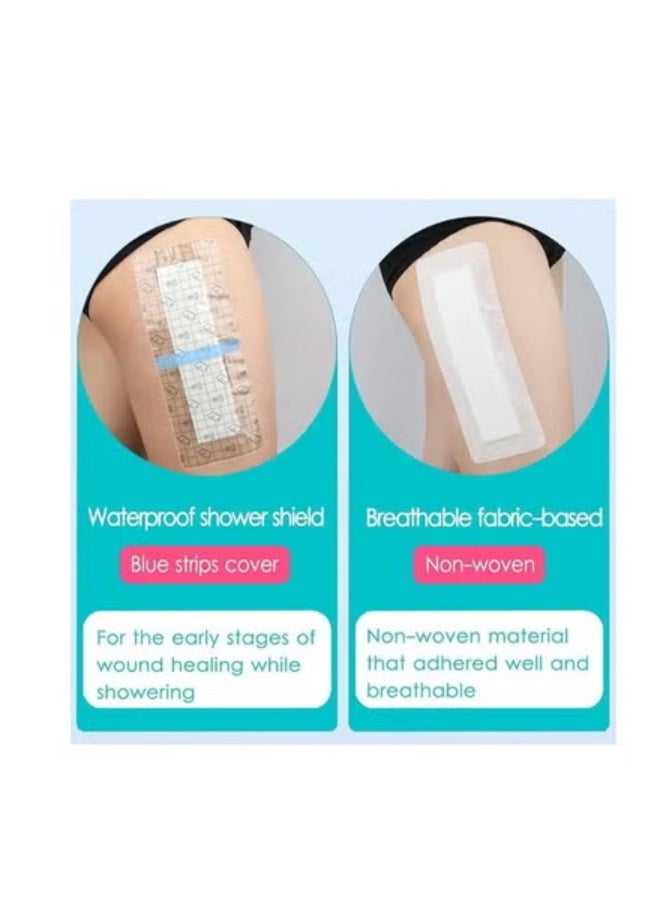 10Pcs Adhesive Island Wound Dressings, Breathable Bordered Gauze, Bandage Patches with Non-Stick Pad for Knee Hip Replacement Arm Leg Abdominal Back Incision Cuts Injury, 4"x10" - Image 4