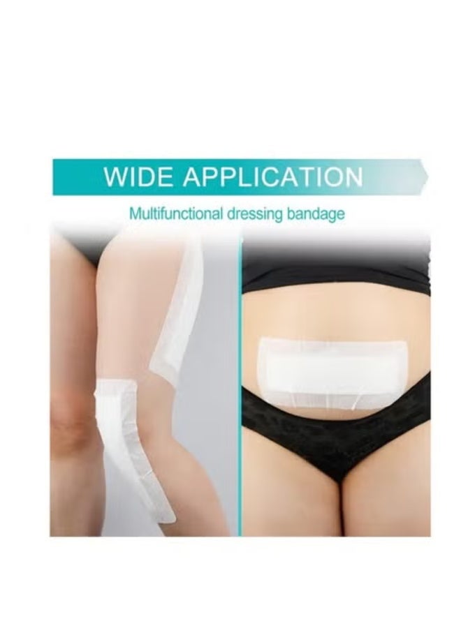 10Pcs Adhesive Island Wound Dressings, Breathable Bordered Gauze, Bandage Patches with Non-Stick Pad for Knee Hip Replacement Arm Leg Abdominal Back Incision Cuts Injury, 4"x10" - Image 2