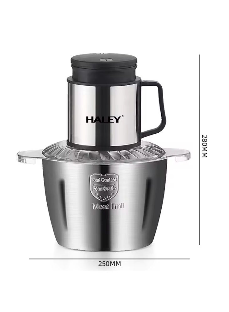 Haley مفرمة طعام منزلية 800 واط 5 لتر من الفولاذ المقاوم للصدأ، أفضل مفرمة لحوم - Image 2