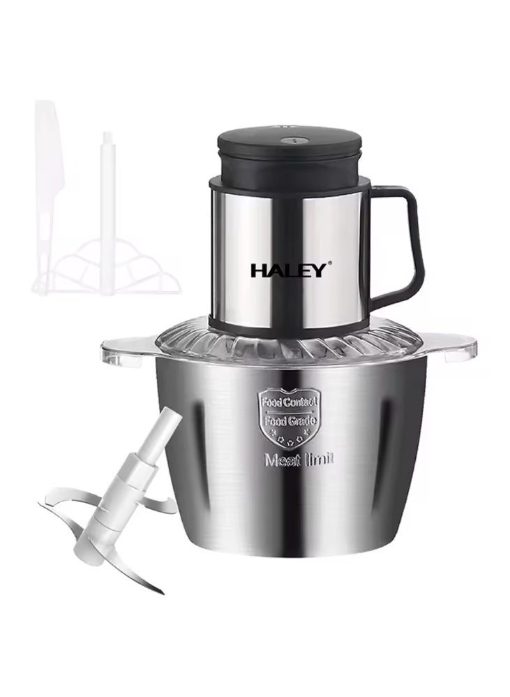 Haley مفرمة طعام منزلية 800 واط 5 لتر من الفولاذ المقاوم للصدأ، أفضل مفرمة لحوم - Image 4