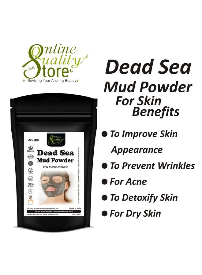 Online Quality Store Dead Sea Mud Powder - 200gm, for Face, Body & Hair | 100% Natural Dead Sea Mud Mask for Face | Face Mask| Dead Sea Mud Revitalizing, Exfoliating Powder Face Pack - Image 2