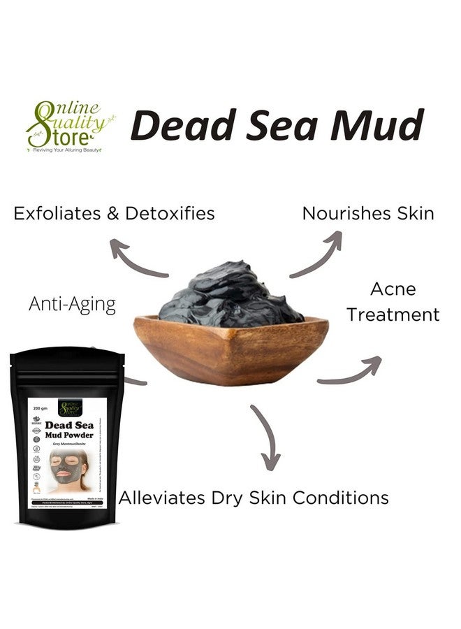 Online Quality Store Dead Sea Mud Powder - 200gm, for Face, Body & Hair | 100% Natural Dead Sea Mud Mask for Face | Face Mask| Dead Sea Mud Revitalizing, Exfoliating Powder Face Pack - Image 5