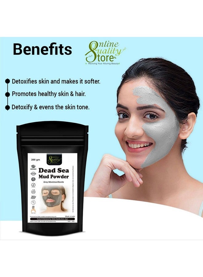 Online Quality Store Dead Sea Mud Powder - 200gm, for Face, Body & Hair | 100% Natural Dead Sea Mud Mask for Face | Face Mask| Dead Sea Mud Revitalizing, Exfoliating Powder Face Pack - Image 4