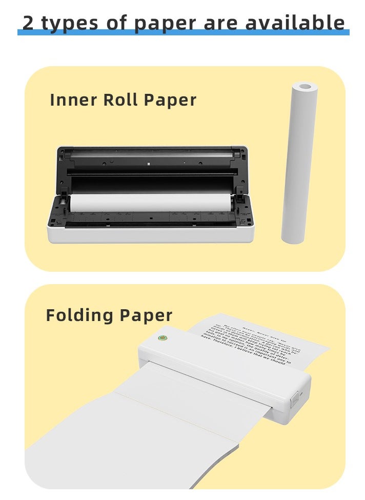 Ayeeb Portable A4 Mini Travel Printer Ink-Free Wireless Bluetooth Cordless All-In-One Thermal Printing Machine, Easy Setup Space Saving Lightweight, Works with iPhone, Android, MacBook, and Windows laptops  - Image 5