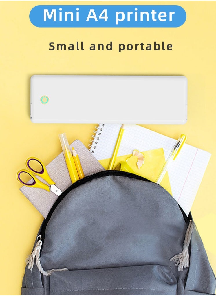 Ayeeb Portable A4 Mini Travel Printer Ink-Free Wireless Bluetooth Cordless All-In-One Thermal Printing Machine, Easy Setup Space Saving Lightweight, Works with iPhone, Android, MacBook, and Windows laptops  - Image 2