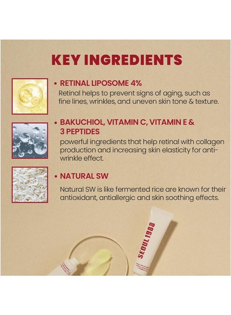 Seoul 1988 Retinol Eye Cream 4% – Brightening Korean Skincare for Dark Circles & Melasma – Cream Halla Formula Dark Spot Remover and Anti-Aging Skin Care(Packaging May Vary) - Image 4