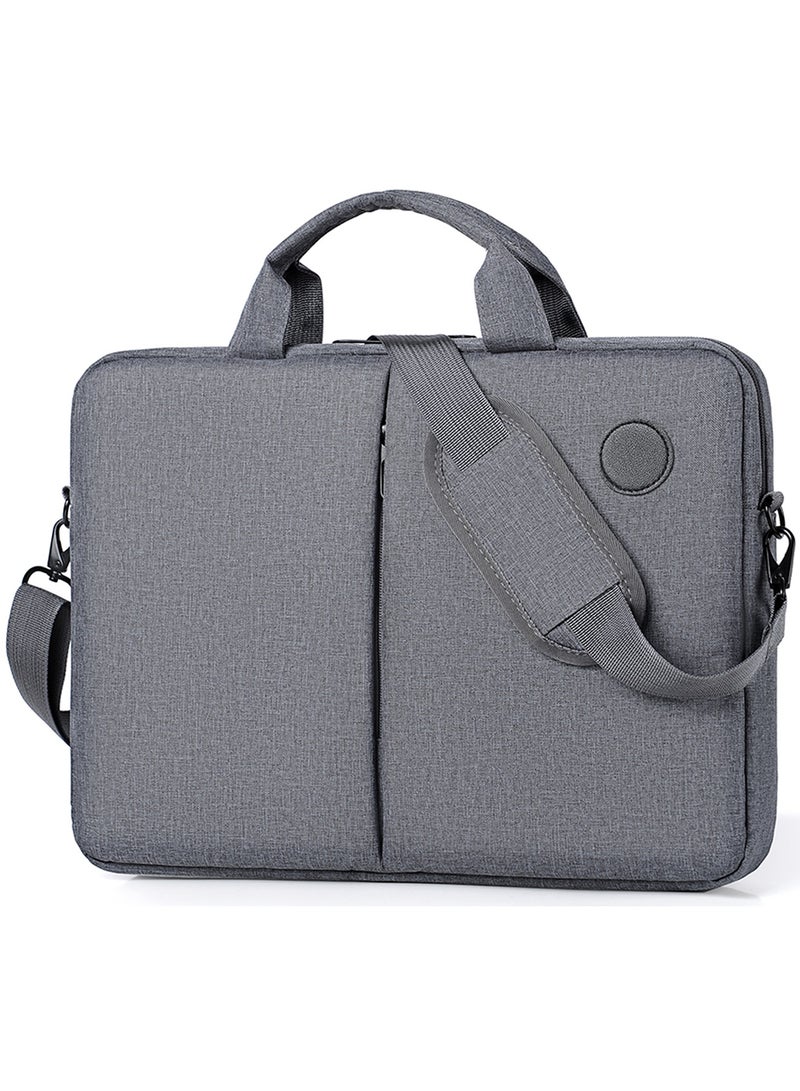 Qiccijoo Laptop Bag 15.6 Inch，Carry On Laptop Case Computer Bag for Men Women Business Briefcase Gifts for Travel/School Messenger Shoulder Bag with Strap-Grey - Image 1