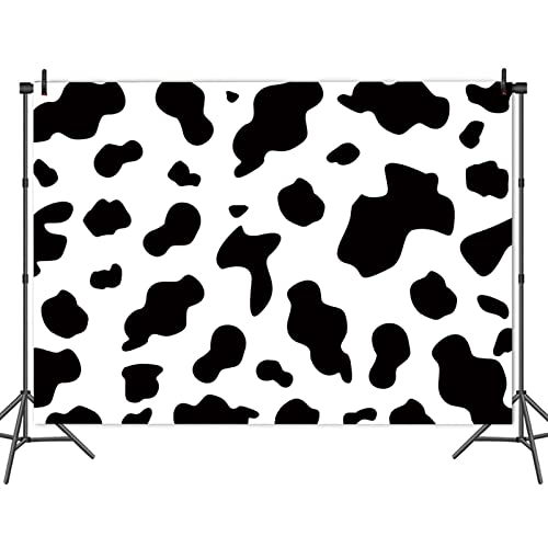 HQM 9x6ft Cow Party Photography Backdrops Black and White Cow Farm Animal Happy Birthday Photo Background Kid's Birthday Party Newborn Baby Shower Banner Props Supplies - Image 4