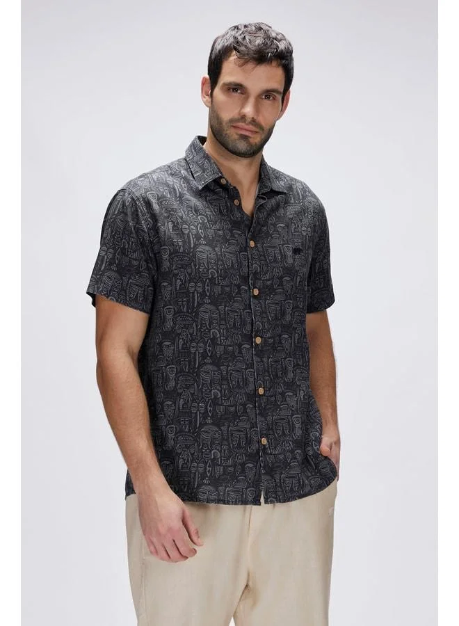 Bad Bear  Merle Black Short Sleeve Printed Men's Shirt. for Men | Best Price UAE