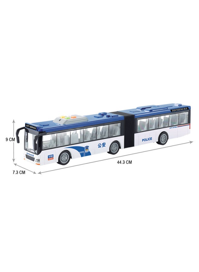 Artistic Car Play Simulation Children's Toy Car Bus Model Bus Car Toy With Lights To Open The Door Story-Color:913C Double Section★police Car Bus - Image 1