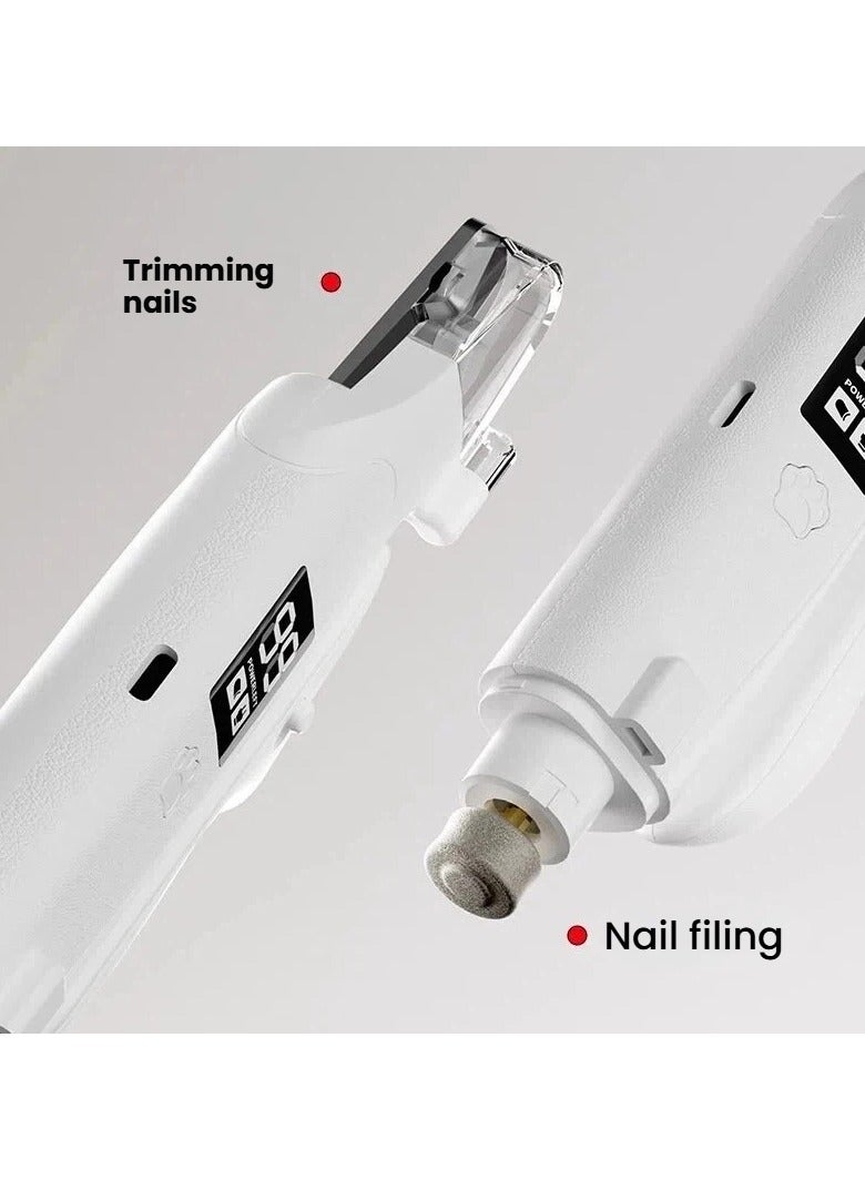 عام مقلم أظافر كهربائي متعدد الوظائف للحيوانات الأليفة - يشمل ملمع أظافر هادئ مع مؤشر بطارية رقمي، وقصافة أظافر مضيئة وآمنة - Image 5