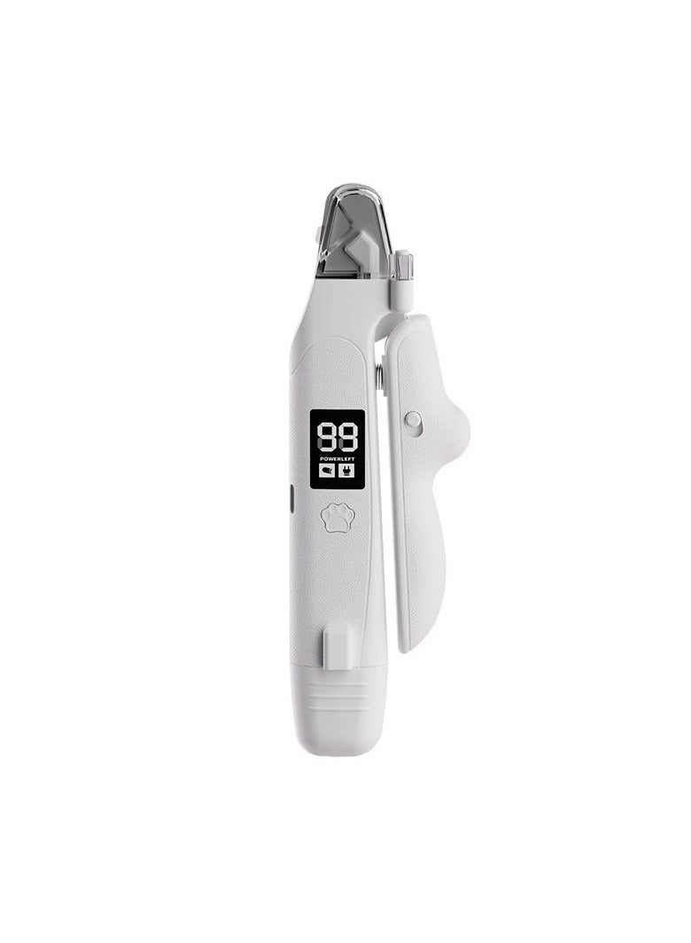 عام مقلم أظافر كهربائي متعدد الوظائف للحيوانات الأليفة - يشمل ملمع أظافر هادئ مع مؤشر بطارية رقمي، وقصافة أظافر مضيئة وآمنة - Image 1