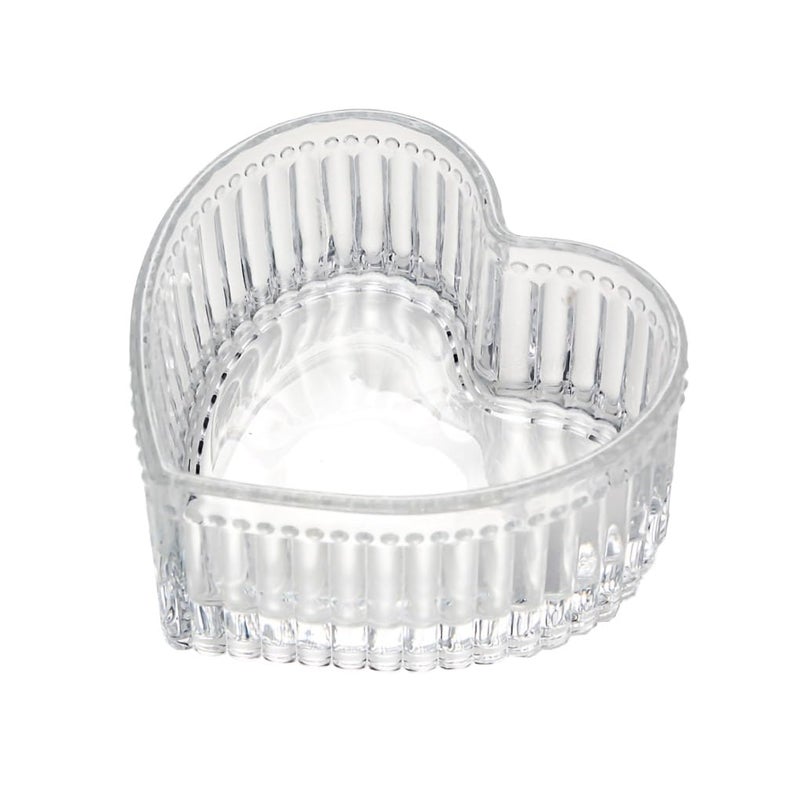 WAIT FLY Glass Heart-shaped Candy & Dessert Bowl - Fruit Bowl & Ring Holder - Wedding Party Decor - Clear - 5 OZ - Image 1