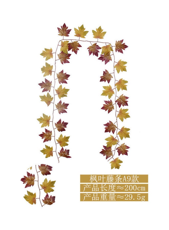 NIBEMINENT Artificial Hanging Leaf Vine Yellow/Brown 2meter 