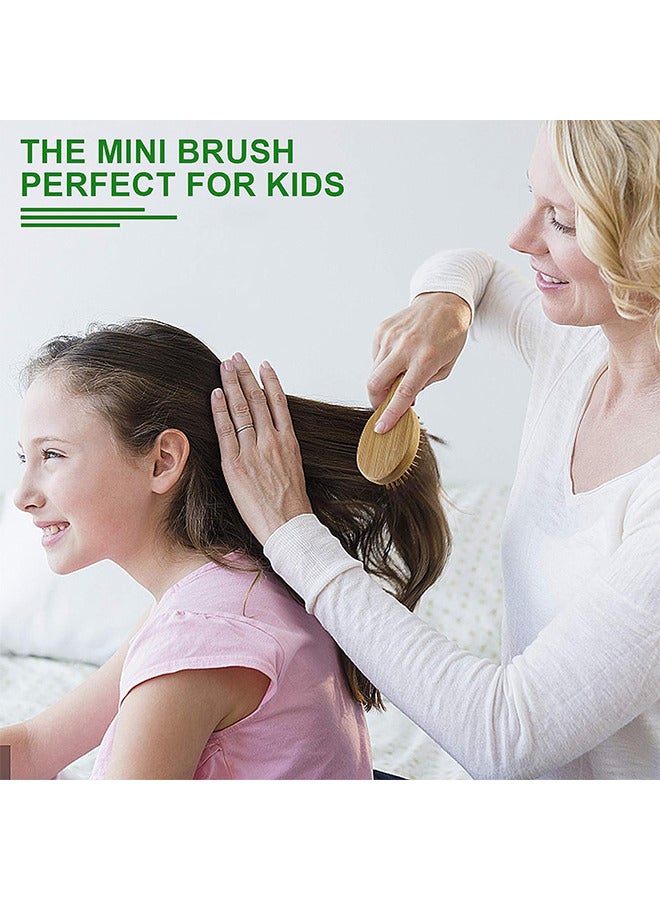 Depend Hair Brush - Mini Massage Natural Wooden Brush Stimulating Massage Scalp For Women Men Kids - Anti-Static - Dry/Wet Hair Brush To Tangle For All Hair Types - Image 5