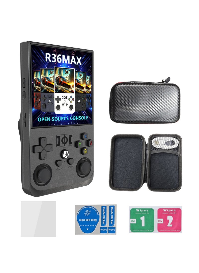 B NEW - R36S Update Version R36MAX Retro Handheld Video Game Console, 4" HD IPS Screen, 4000mAh Battery, RK3326 Chip, 30 Emulators (PS1/N64/GBA/MAME) 18000 Games, Ergonomic Design with Dual Joysticks - Image 1