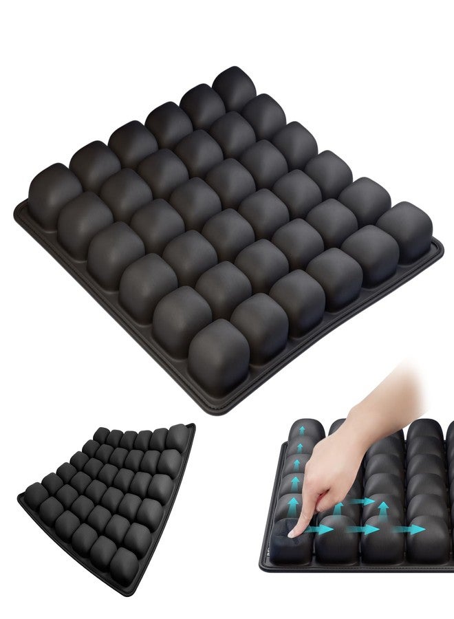 MOSA BEAR Portable Manual Inflatable Seat Cushion，Self-Inflating Camping Air Sitting Pad，Waffle Square Cushions，Lightweight Air Seats Chair Pads Home Wheelchairs Car Airplanes - Image 1