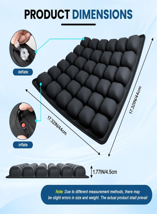 MOSA BEAR Portable Manual Inflatable Seat Cushion，Self-Inflating Camping Air Sitting Pad，Waffle Square Cushions，Lightweight Air Seats Chair Pads Home Wheelchairs Car Airplanes - Image 2