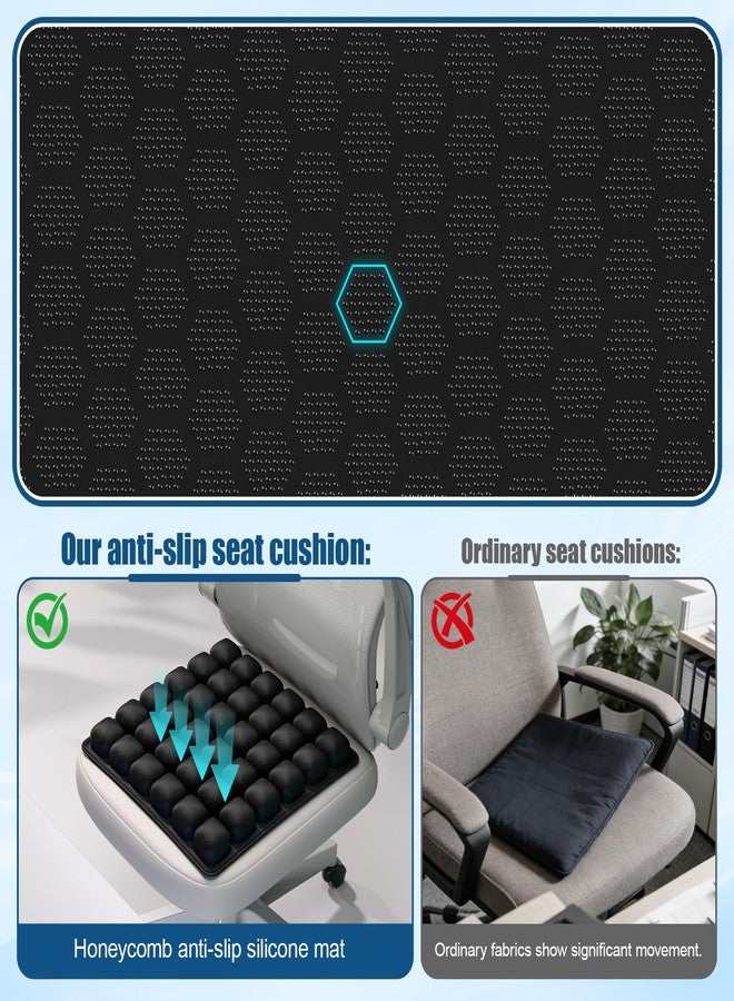 MOSA BEAR Portable Manual Inflatable Seat Cushion，Self-Inflating Camping Air Sitting Pad，Waffle Square Cushions，Lightweight Air Seats Chair Pads Home Wheelchairs Car Airplanes - Image 3