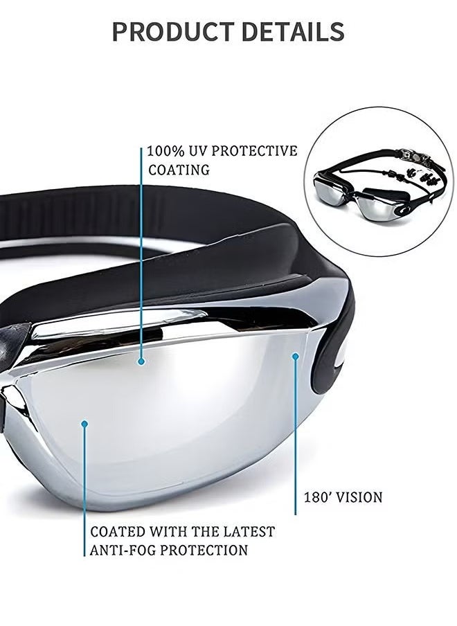 fdsport 6 Pcs Swimming Set Swimwear Swim Goggles Swim Jammers Swim Caps Nose Clip Earplugs Waterproof Bag Case,Suitable for Adult Men,Women,Teenagers,Beginners, Professionals  - Image 3