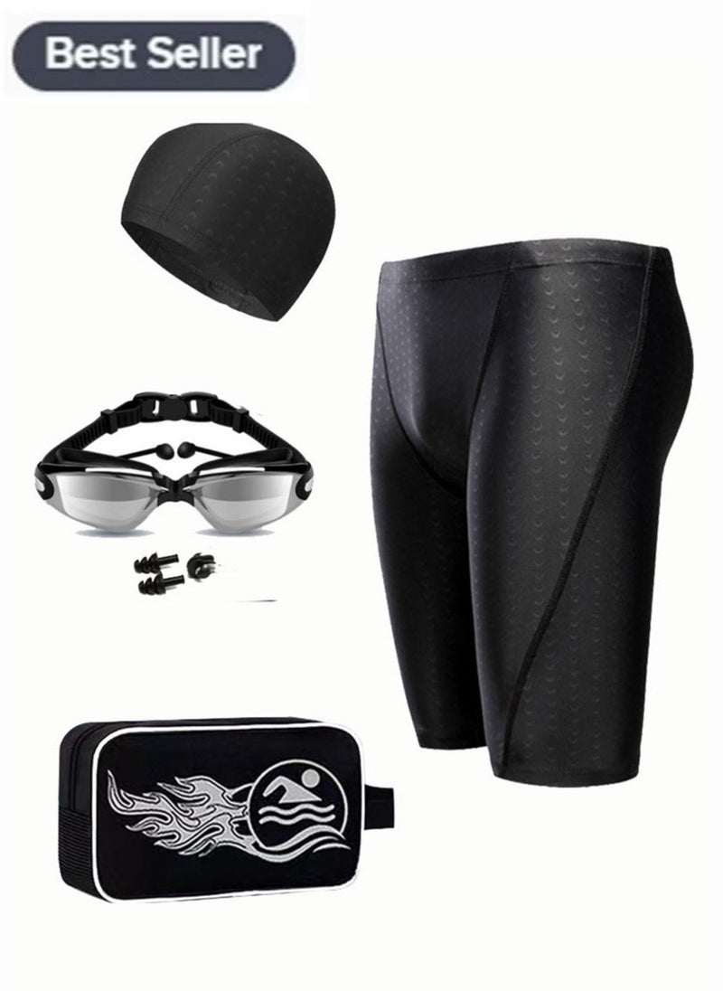 fdsport 6 Pcs Swimming Set Swimwear Swim Goggles Swim Jammers Swim Caps Nose Clip Earplugs Waterproof Bag Case,Suitable for Adult Men,Women,Teenagers,Beginners, Professionals  - Image 1