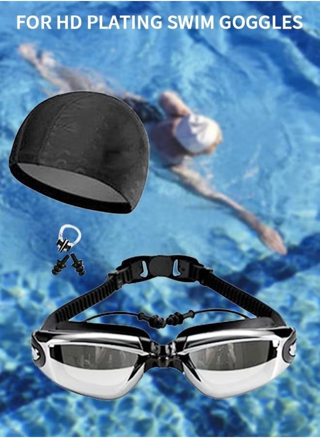 fdsport 6 Pcs Swimming Set Swimwear Swim Goggles Swim Jammers Swim Caps Nose Clip Earplugs Waterproof Bag Case,Suitable for Adult Men,Women,Teenagers,Beginners, Professionals  - Image 2