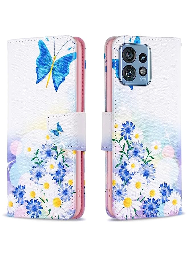 HuHa HuHa Case Cover Compatible For Motorola Edge 40 Pro 5G / Moto X40/X40 Pro Colored Drawing Pattern Leather Phone Case Butterfly Love - Image 1