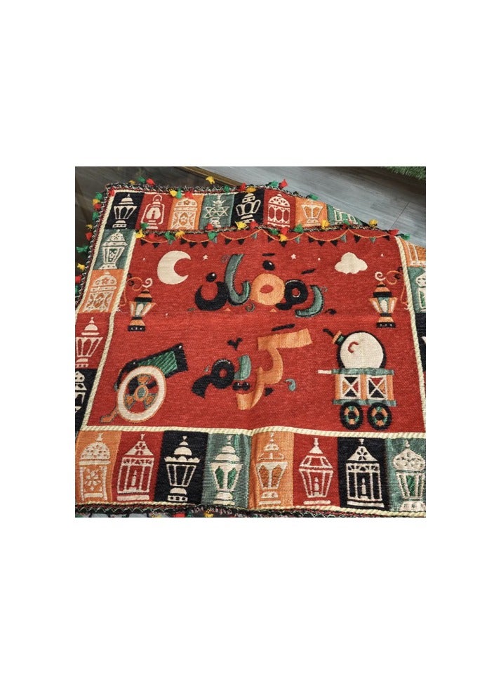 ويفي مفرش قماش او تعليقة حائط رمضان كريم لون احمر