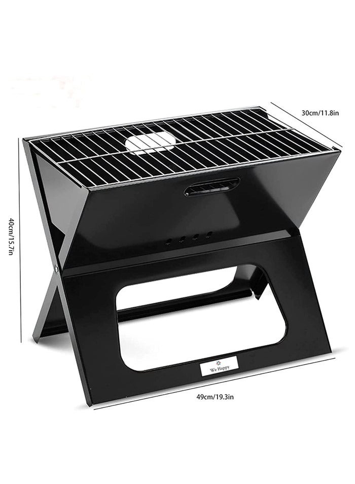 We Happy Portable Outdoor Barbecue X Type Charcoal Grill | Foldable & Easy to Use - Image 4