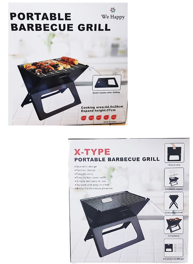 We Happy - Portable Outdoor Barbecue X Type Charcoal Grill | Foldable & Easy to Use - Image 1