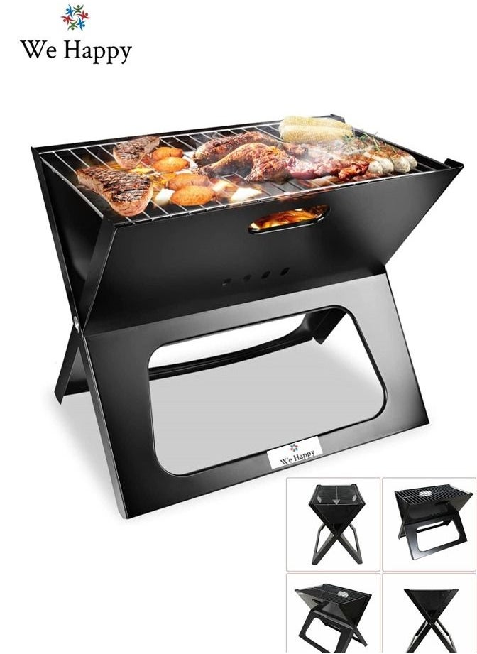 We Happy - Portable Outdoor Barbecue X Type Charcoal Grill | Foldable & Easy to Use - Image 1