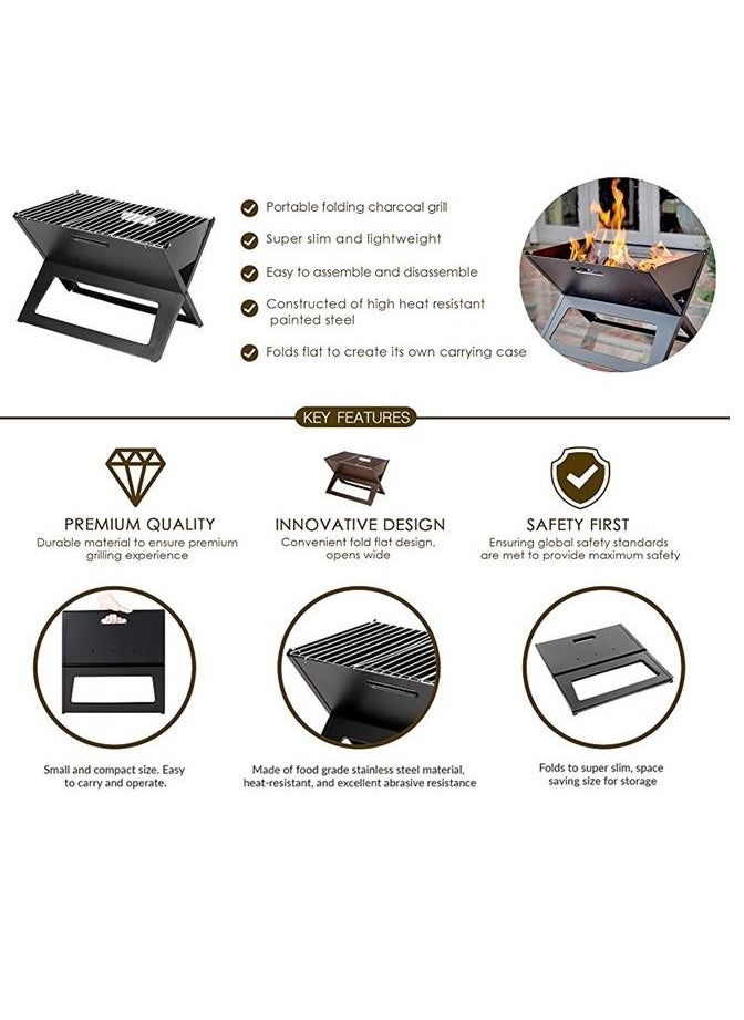 We Happy - Portable Outdoor Barbecue X Type Charcoal Grill | Foldable & Easy to Use - Image 1