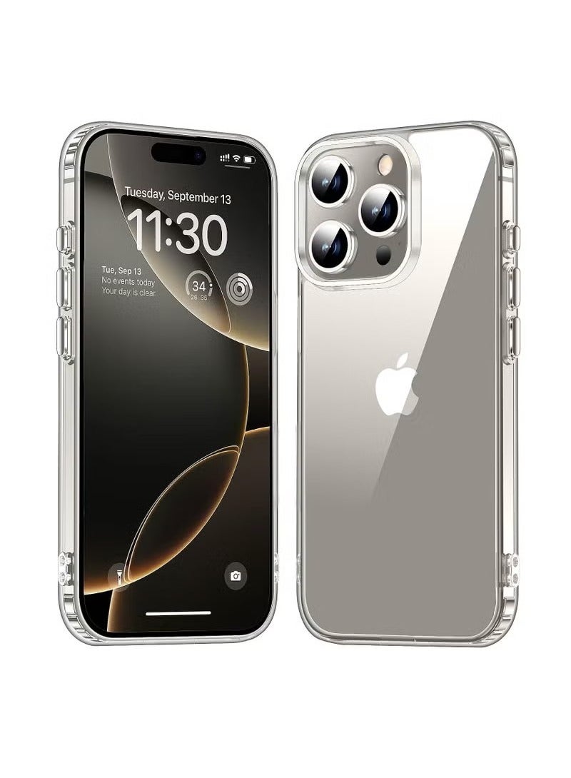 جراب لهاتف iPhone 16 Pro جراب شفاف كريستالي [تقنية لا تصفر] جراب شفاف رفيع للنساء والرجال جراب هاتف iPhone 16 Pro (شفاف) - Image 1