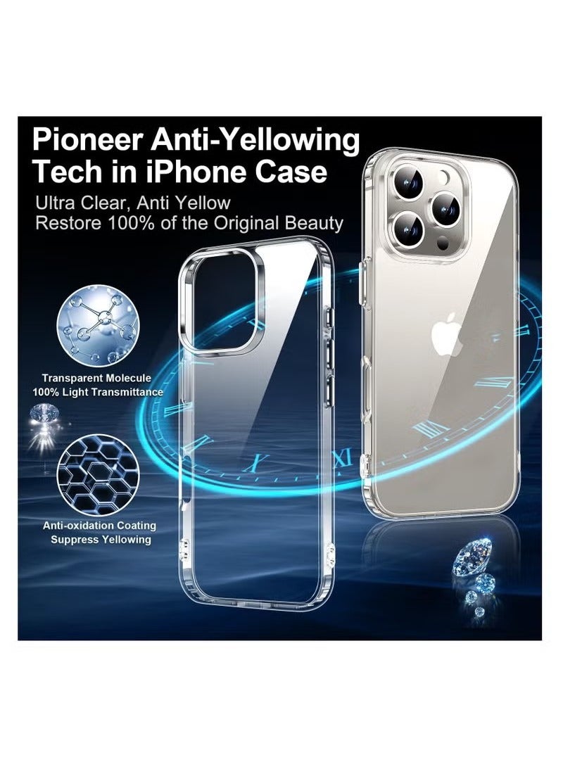 جراب لهاتف iPhone 16 Pro جراب شفاف كريستالي [تقنية لا تصفر] جراب شفاف رفيع للنساء والرجال جراب هاتف iPhone 16 Pro (شفاف) - Image 3