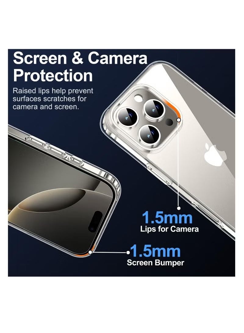 جراب لهاتف iPhone 16 Pro جراب شفاف كريستالي [تقنية لا تصفر] جراب شفاف رفيع للنساء والرجال جراب هاتف iPhone 16 Pro (شفاف) - Image 5