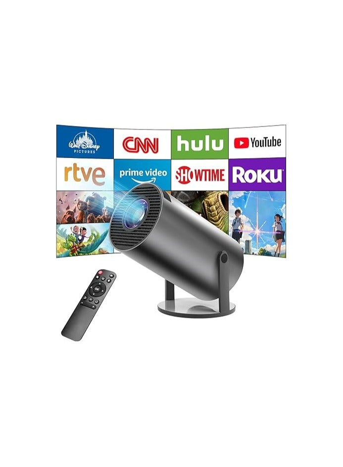 جهاز عرض صغير ذكي بدقة 4K مع واي فاي 6 وبلوتوث 5، محمول بنظام أندرويد 11، تصحيح تلقائي للزاوية، دوران 180 درجة، شاشة عرض 130 بوصة