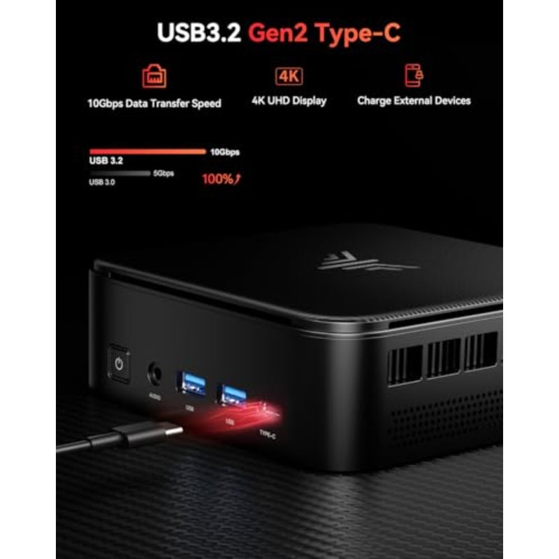 كمبيوتر صغير E3B AMD Ryzen 5 7430U يصل إلى 4.3 جيجا هرتز 6C/12T كمبيوتر صغير 32 جيجا DDR4 512 جيجا M.2 SSD كمبيوتر صغير Windows 11 Pro 4K شاشة ثلاثية/WiFi 6/BT5.2/USB3.2 كمبيوتر مكتبي صغير للمكتب/الأعمال - Image 4