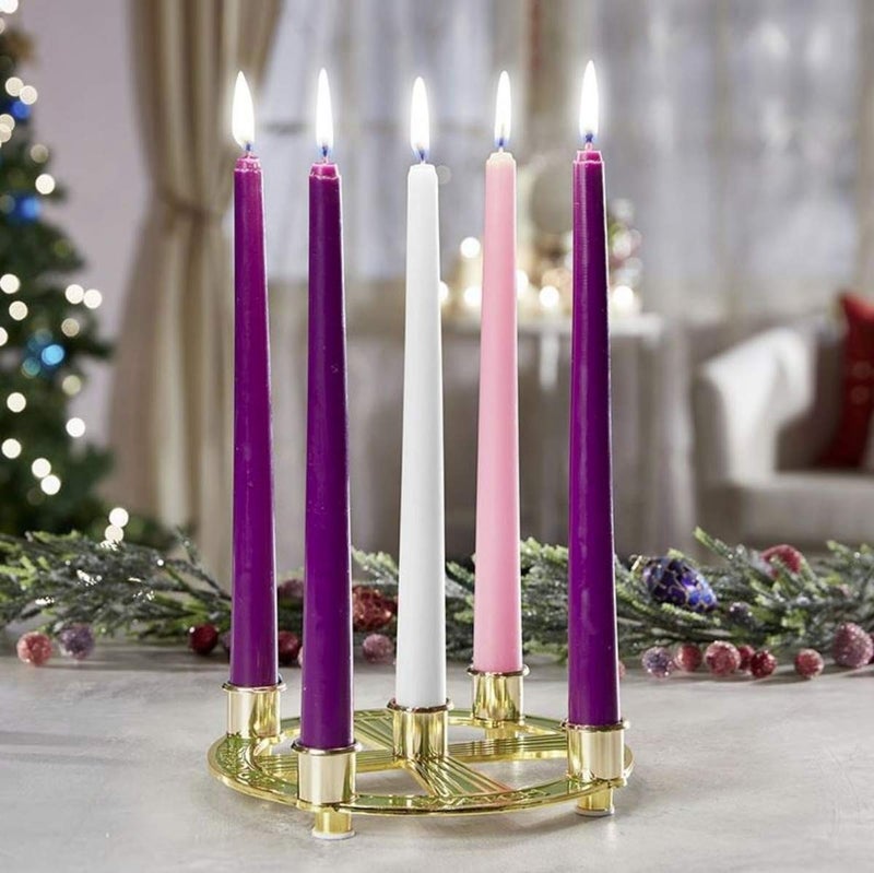 Needzo Candleholder Advent Wreath, Christmas Table Centerpiece for Candles, Holiday Home Decor 7 Inch - Image 2
