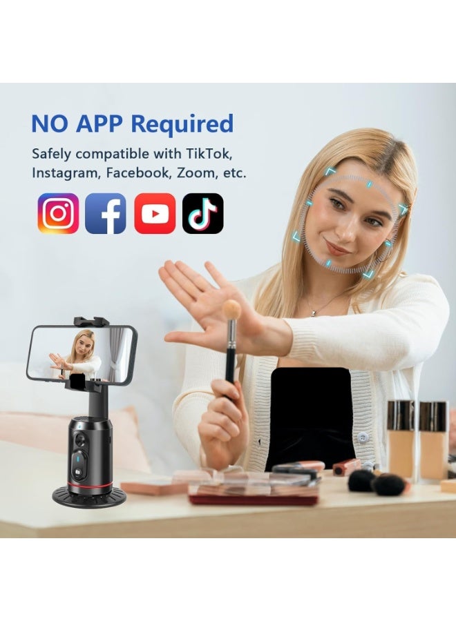 TYCTIX Auto Face Tracking Tripod, No App, 360 Rotation Phone Camera Mount with Rechargeable Fill Light and Remote, Smart Shooting Holder for Vlog, Streaming, Video, Tiktok - Image 4